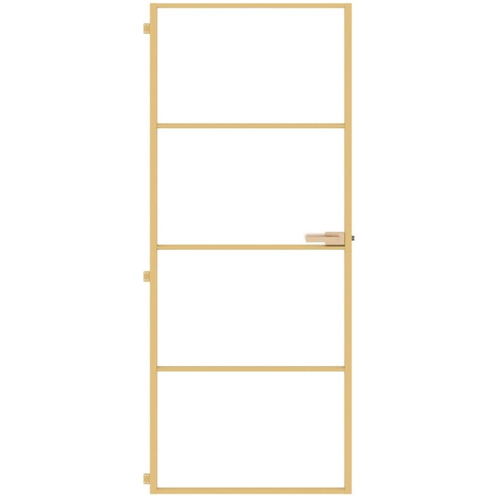 Porta Interni Sottile Oro 83x201,5cm Vetro Temperato Alluminio - Foto 3