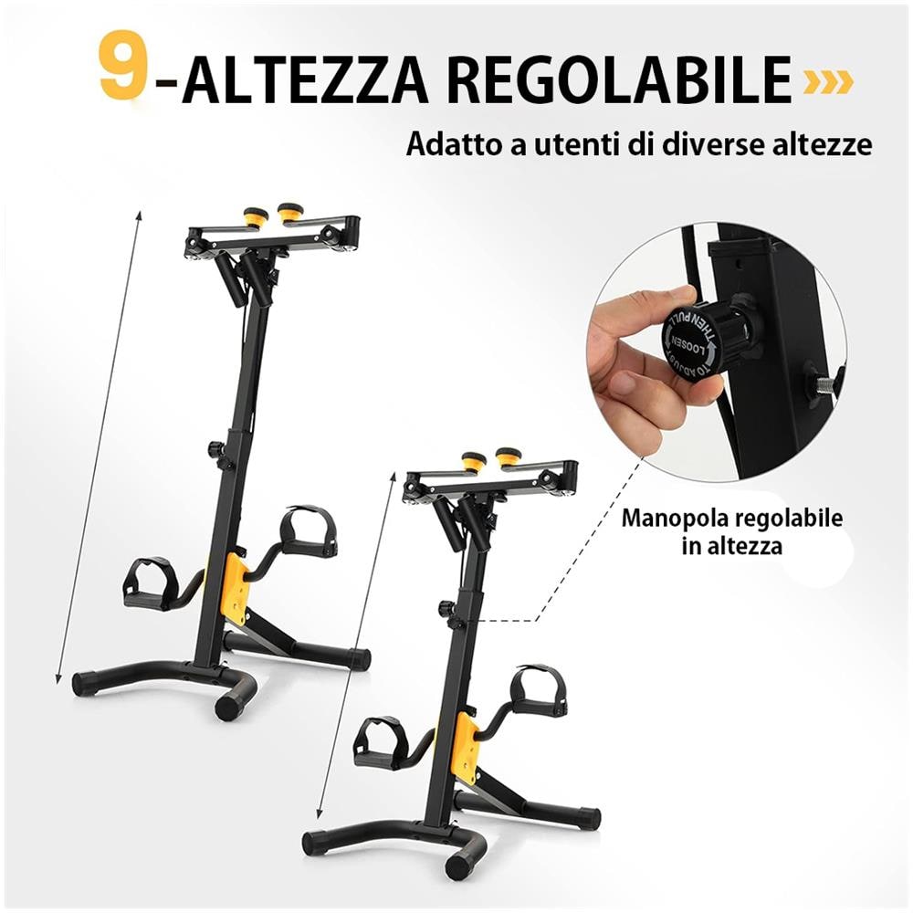 Pedaliera Allenamento Braccia Gambe Cyclette Bike Fitness Riabilitazione Anziani - Foto 5