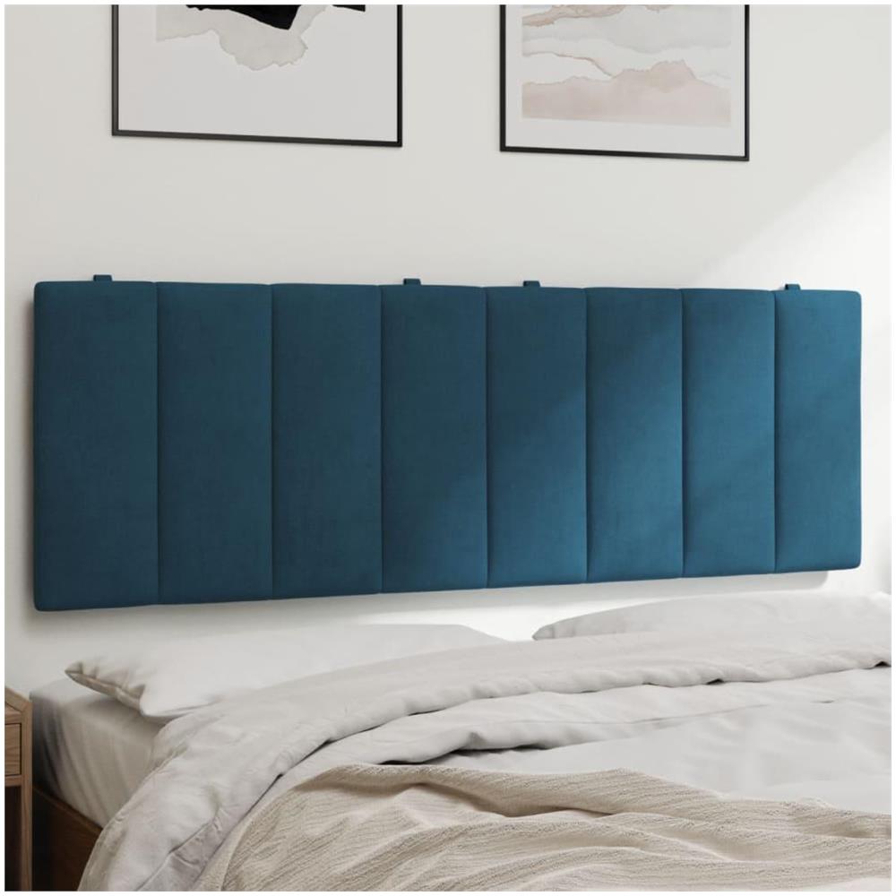Cuscino Testiera Blu 120 cm in Velluto - Foto 2