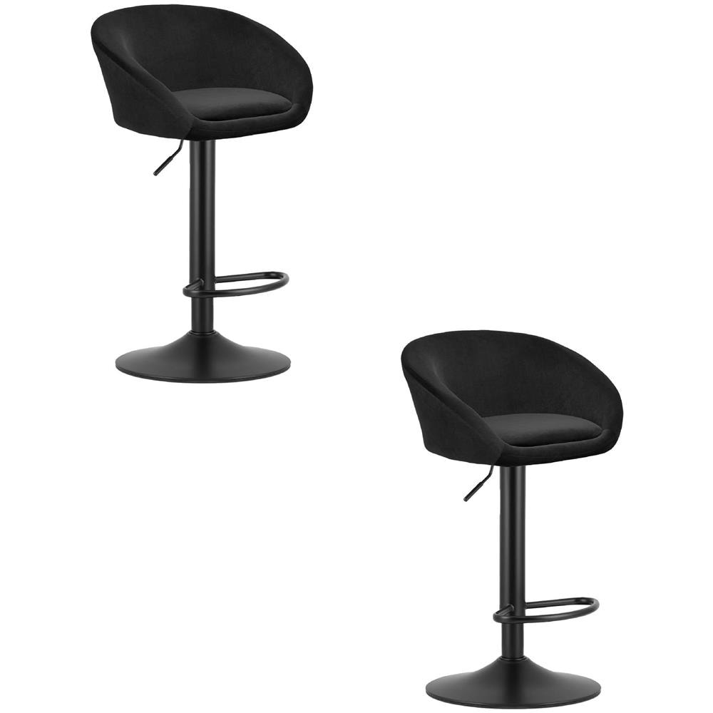 Sgabello VALORA EAST - Elegante velluto nero per soggiorno, cucina x 2 - Foto 1