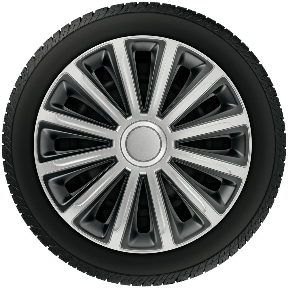 Copricerchi Auto Universali 13 Pollici Tech-one Trend Bicolour Silver Black 31570 - Foto 9