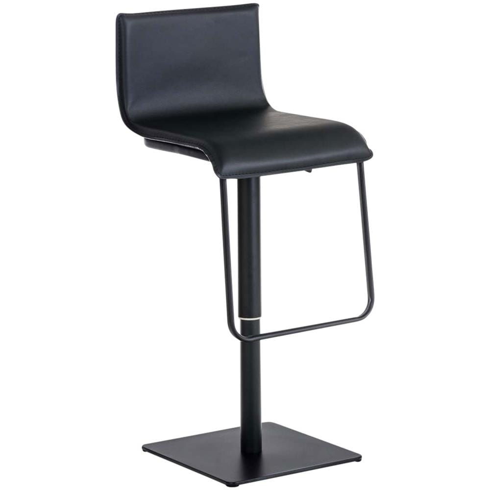 Sgabello Bar Limon in Similpelle E Metallo I Sgabello Bancone Imbottito Regolabile 55-78 CM Nero Metallo Nero Opaco - Foto 1