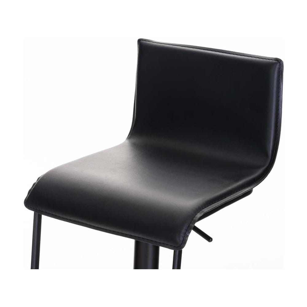 Sgabello Bar Limon in Similpelle E Metallo I Sgabello Bancone Imbottito Regolabile 55-78 CM Nero Metallo Nero Opaco - Foto 5
