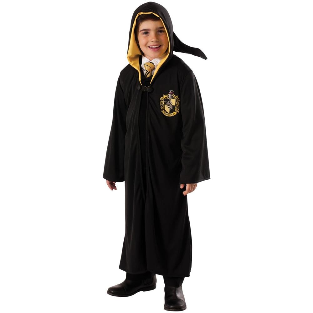 Travestimento Tunica Da Mago Tassorosso Harry Potter Deluxe Per Bambino - Taglia: 3/4 Anni (104 Cm) - Foto 1