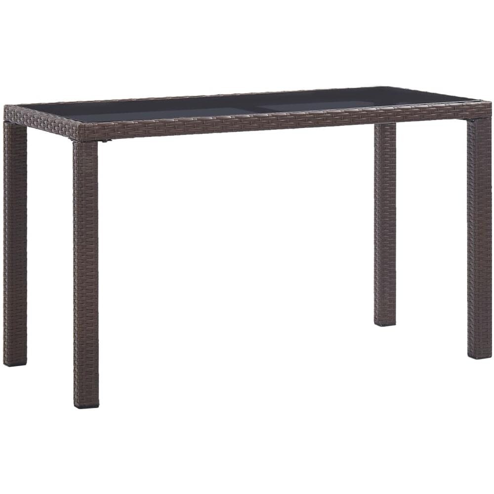 Tavolo Da Giardino Marrone 123x60x74 Cm In Polyrattan - Foto 1