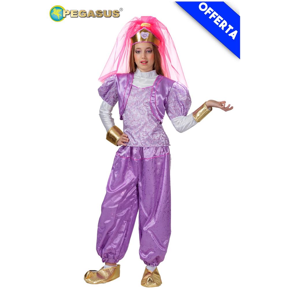 Costume Genietta Viola ""taglia Xl 10/11 Anni"" Vestito Carnevale Pegasus Bambino Odalisca - Foto 1