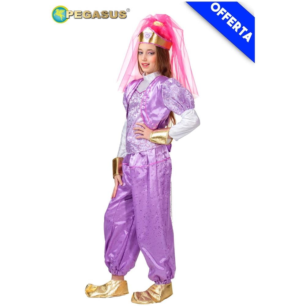 Costume Genietta Viola ""taglia Xl 10/11 Anni"" Vestito Carnevale Pegasus Bambino Odalisca - Foto 2