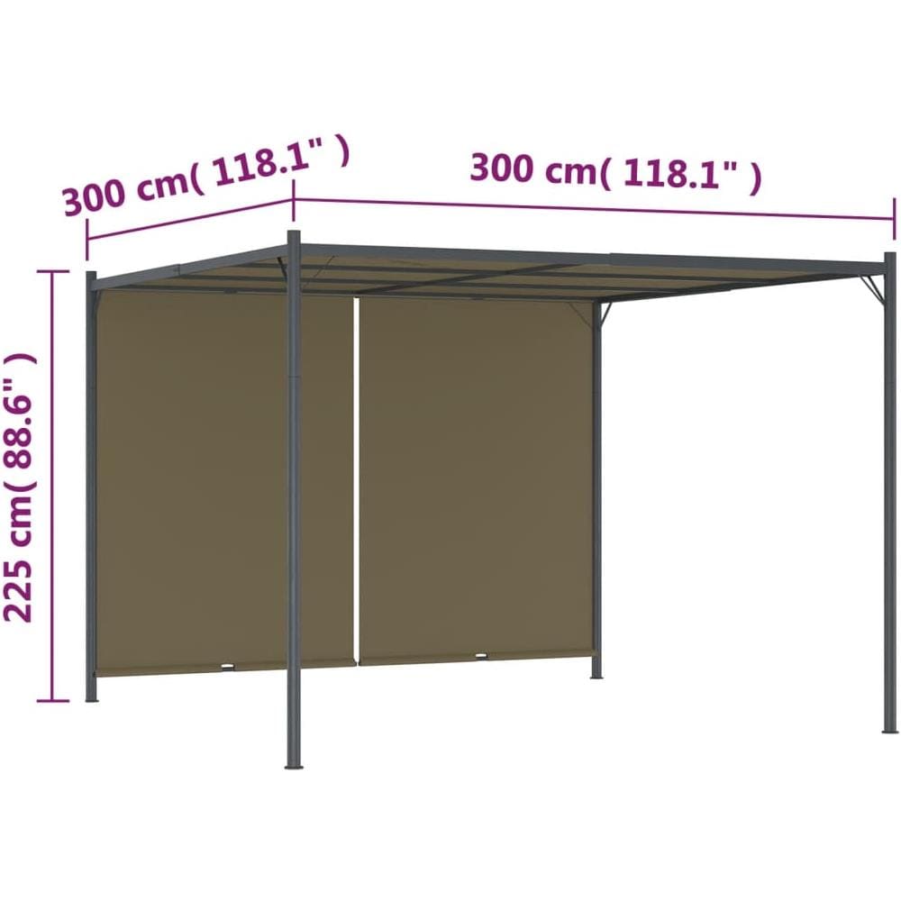 Gazebo da Giardino con Tetto Retrattile 3x3 m Talpa 180 g / m² - Foto 2
