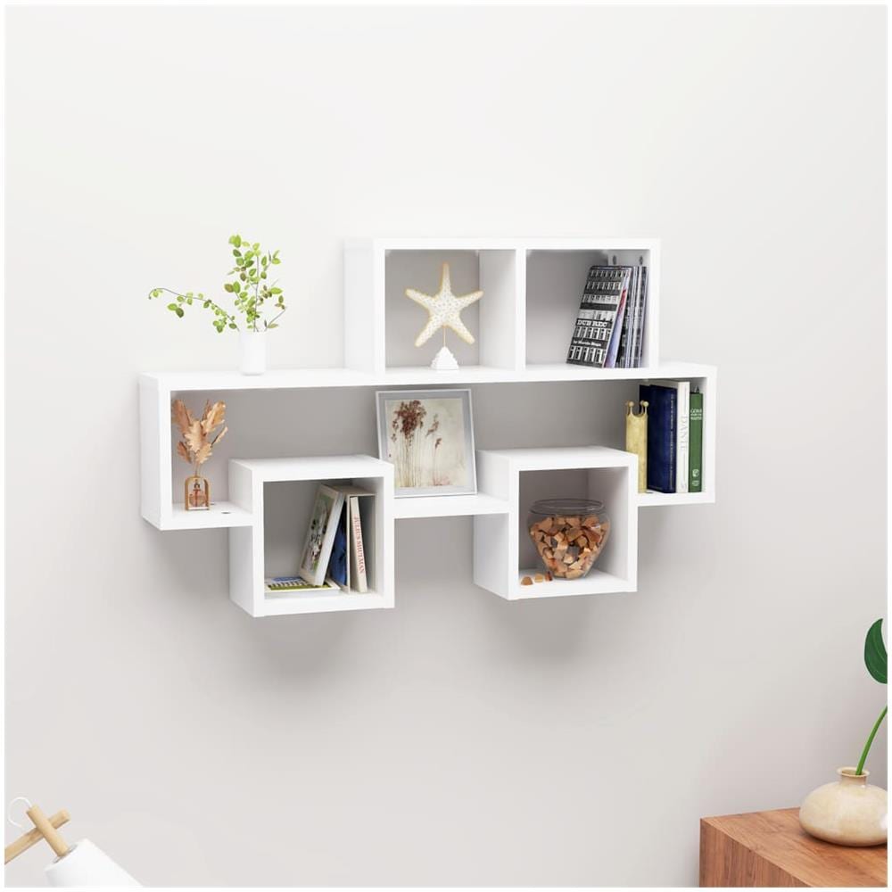 Scaffale a Muro Auto Bianco 82x15x51 cm Legno Multistrato - Foto 1