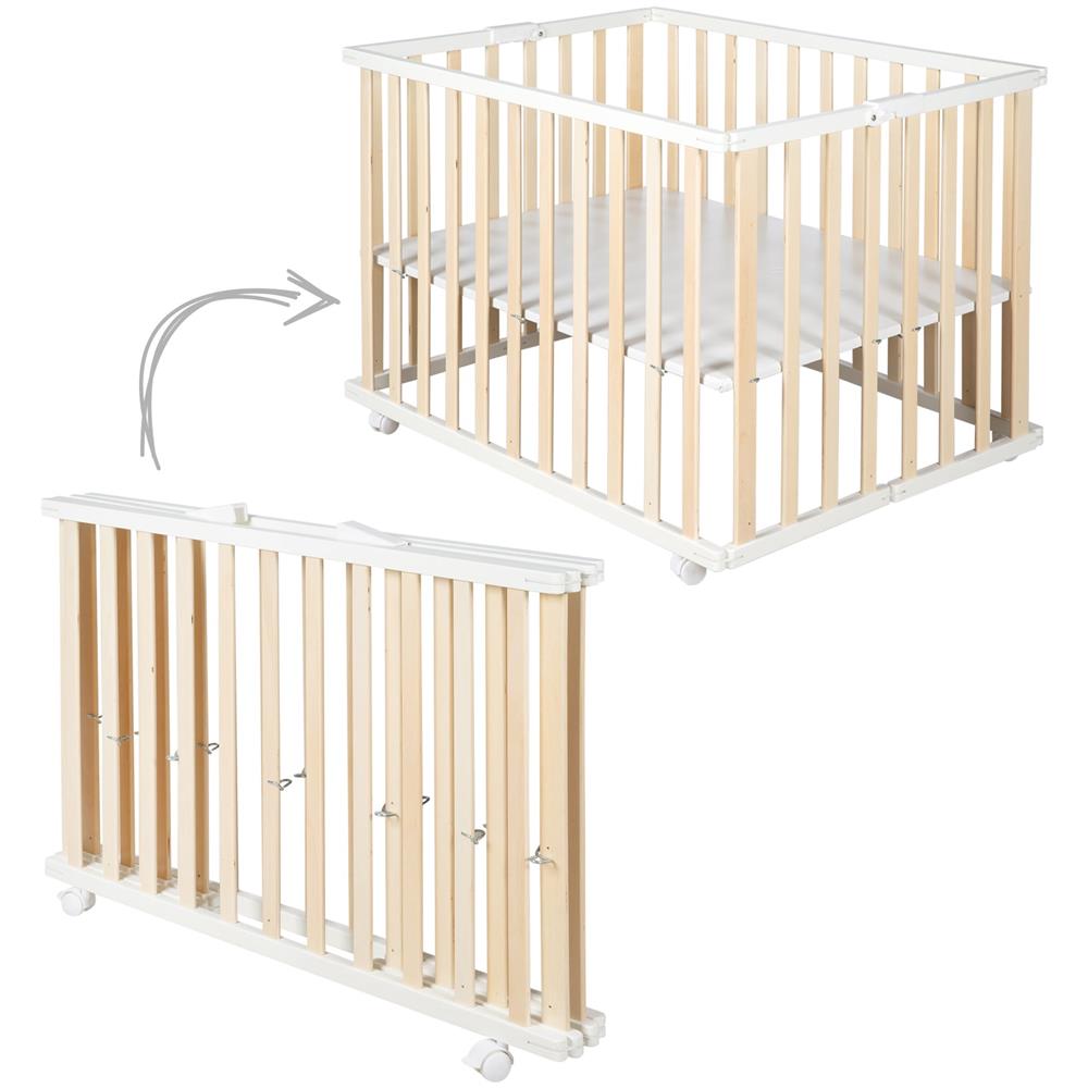 Box Per Bambini - Pieghevole - Bicolore - 74x100 - Playpen Salvaspazio Con Rotelle - Foto 2