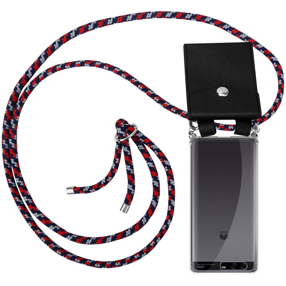 Catena Di Telefoni Cellulari Compatibile Con In Rosso Blu Bianco - Coperchio Protettivo In Silicone Con Anelli D'argento, Cinturino In Corda E Custodia Staccabile - Foto 1