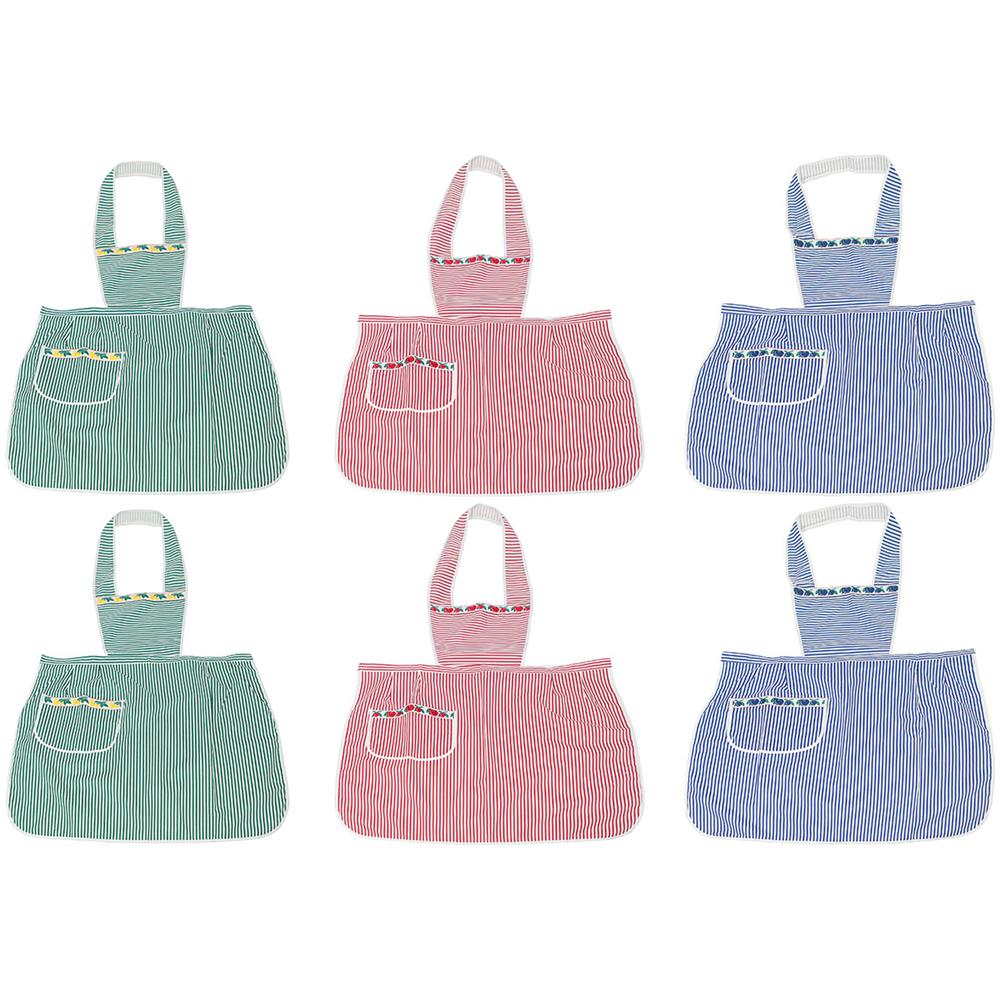 Pack 6 Pezzi Grembiule Alto Pettorina Cucina Chef Casa Barbecue Riga Con Tasche Modello Alberica   - Foto 1