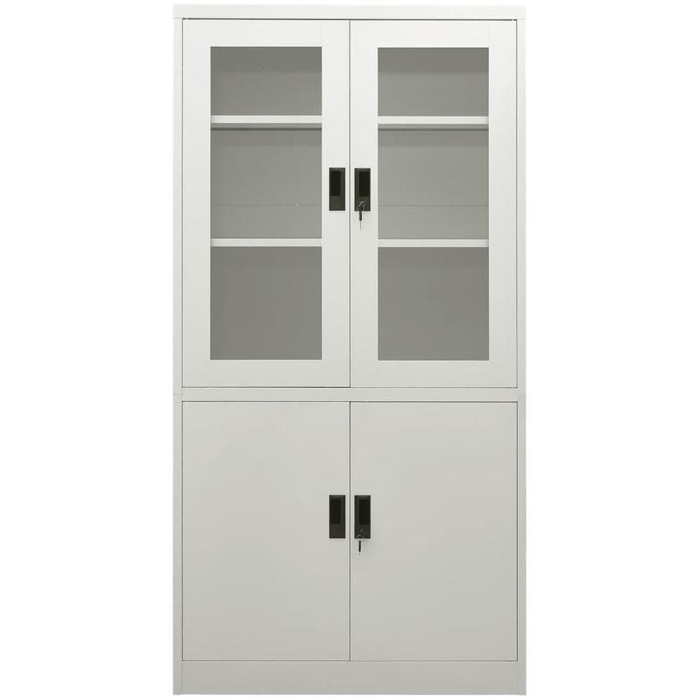 Armadio Per Ufficio Grigio Chiaro 90x40x180 Cm In Acciaio - Foto 2