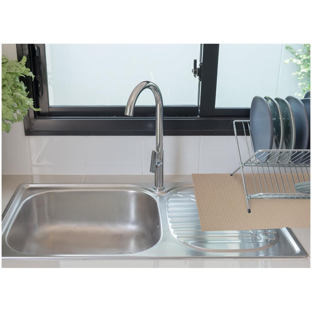 Tappetino Gommato Antiscivolo Multiuso Per Cassetti E Superfici Colore Tortora 65x400cm Tortora - Foto 2