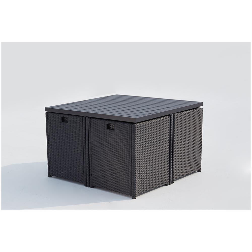 Salotto Da Giardino A Incasso 8 Posti Resina Intrecciata Nero/grigio Sunset - Foto 2