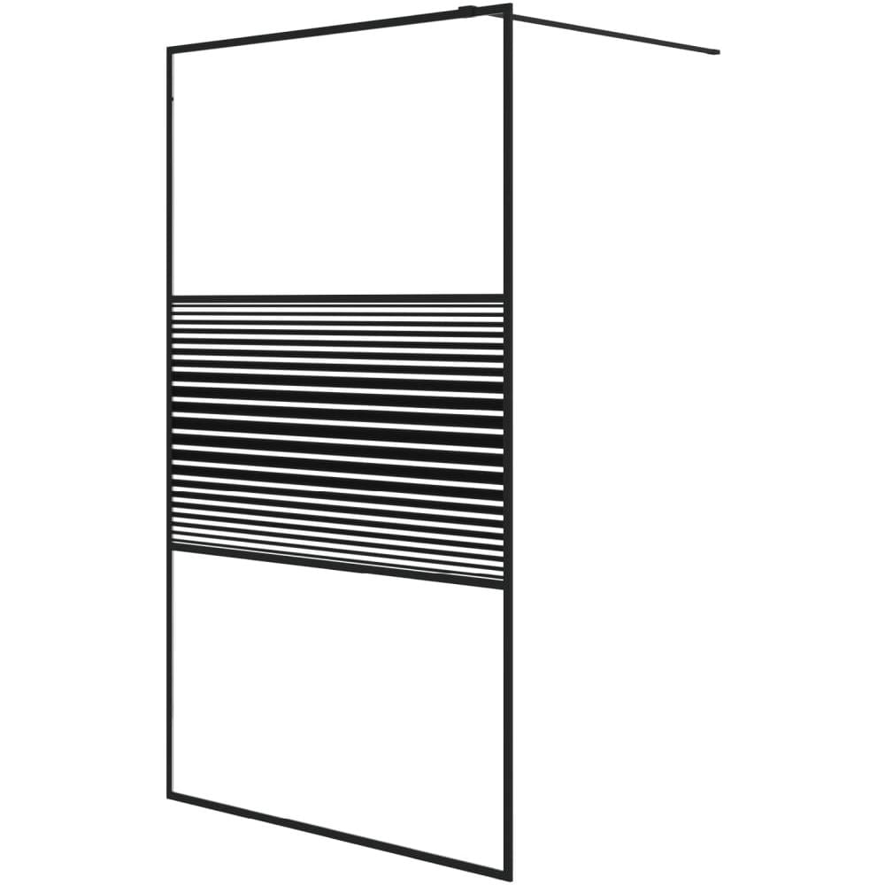 Parete Doccia Walk In Nero 115x195 Cm Vetro Trasparente Esg - Foto 2