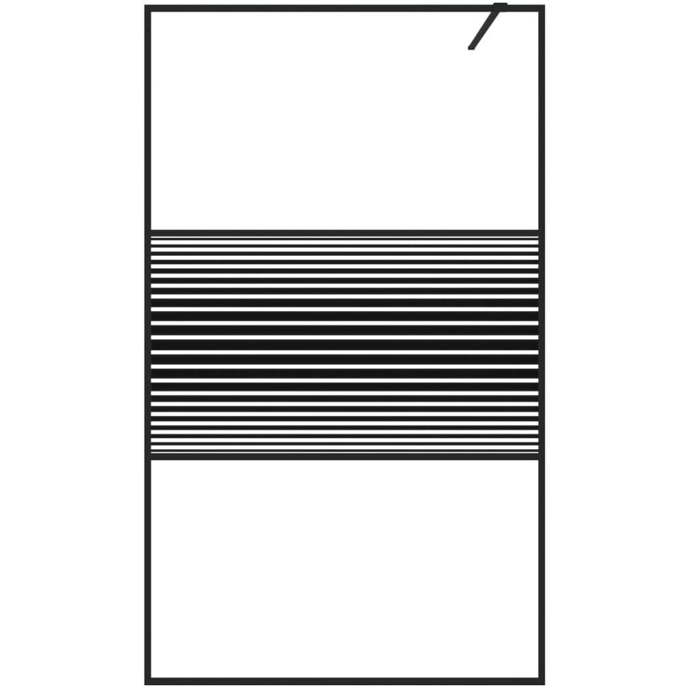 Parete Doccia Walk In Nero 115x195 Cm Vetro Trasparente Esg - Foto 3