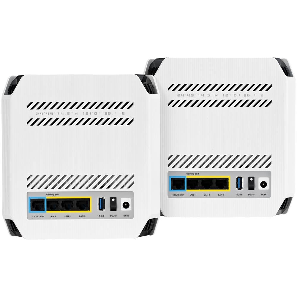 Sistema Wi-Fi Mesh ROG Rapture GT6 (W-2-PK) Tri-Bamd AX10000 3x Gigabit LAN / 1x Gigabit WAN Moonlight White Edition - Bianco 2 Pezzi - Foto 4