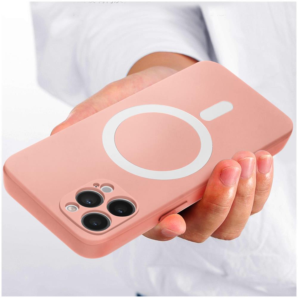 Cover Magsafe Per Iphone 12 Pro Max Soft-touch Bordi Rialzati Anti-shock Rosa - Foto 5