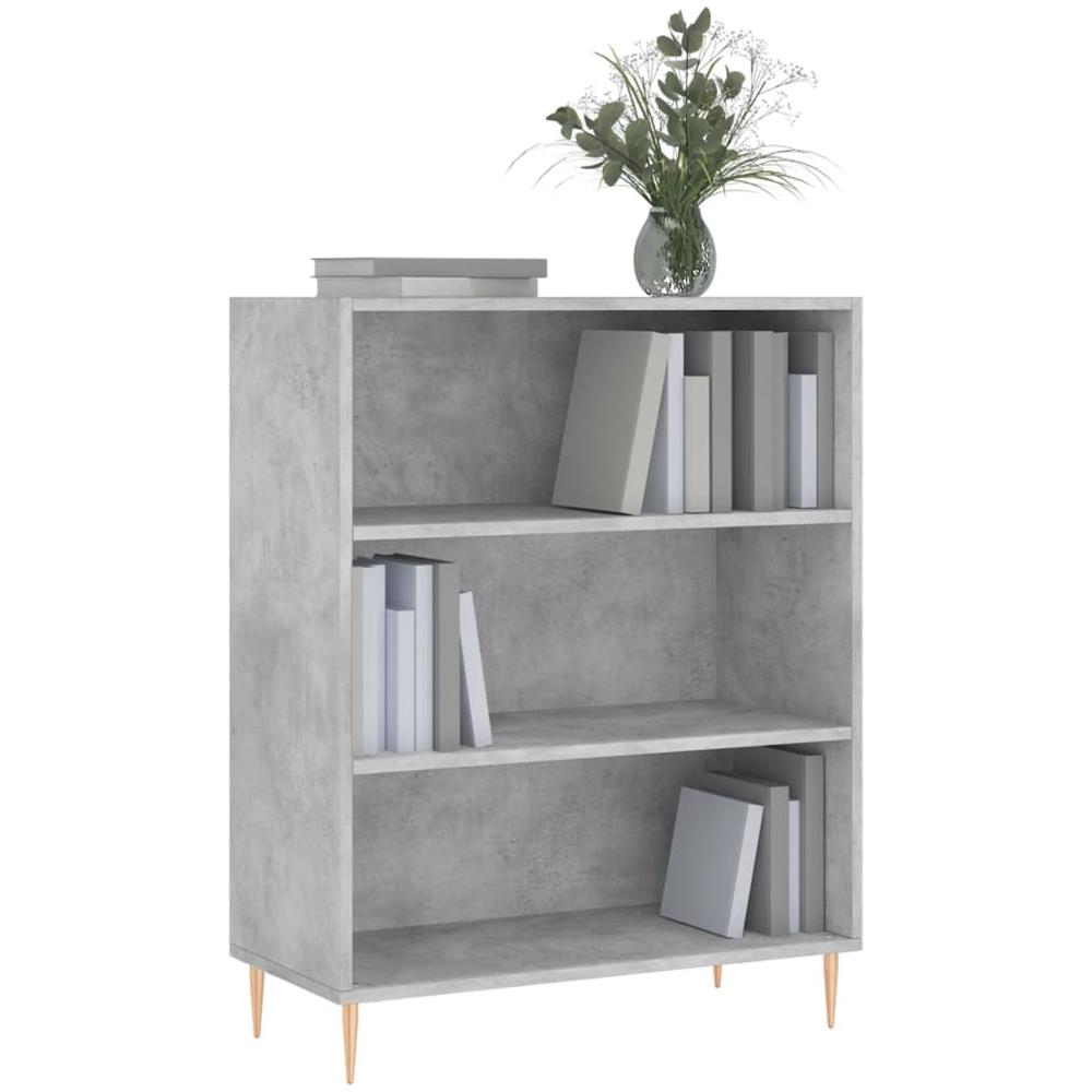 Libreria Grigio Cemento 69,5x32,5x90 Cm In Legno Multistrato - Foto 3