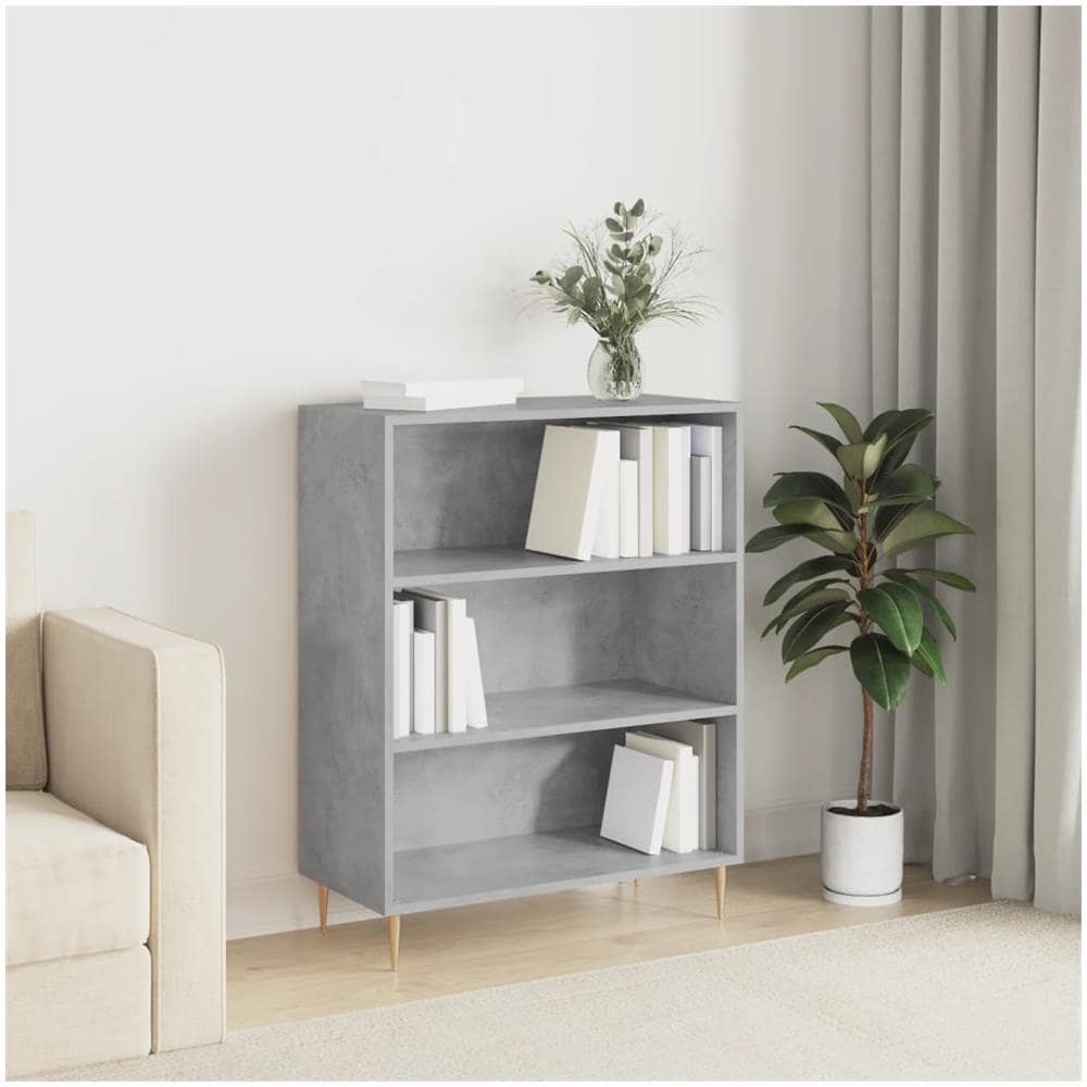 Libreria Grigio Cemento 69,5x32,5x90 Cm In Legno Multistrato - Foto 1