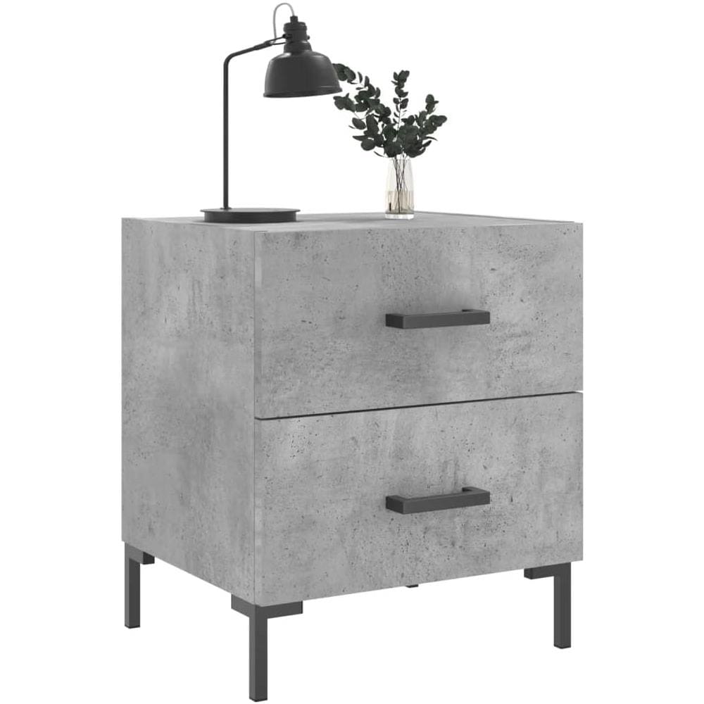 Comodino Grigio Cemento 40x35x47,5 Cm In Legno Multistrato - Foto 3