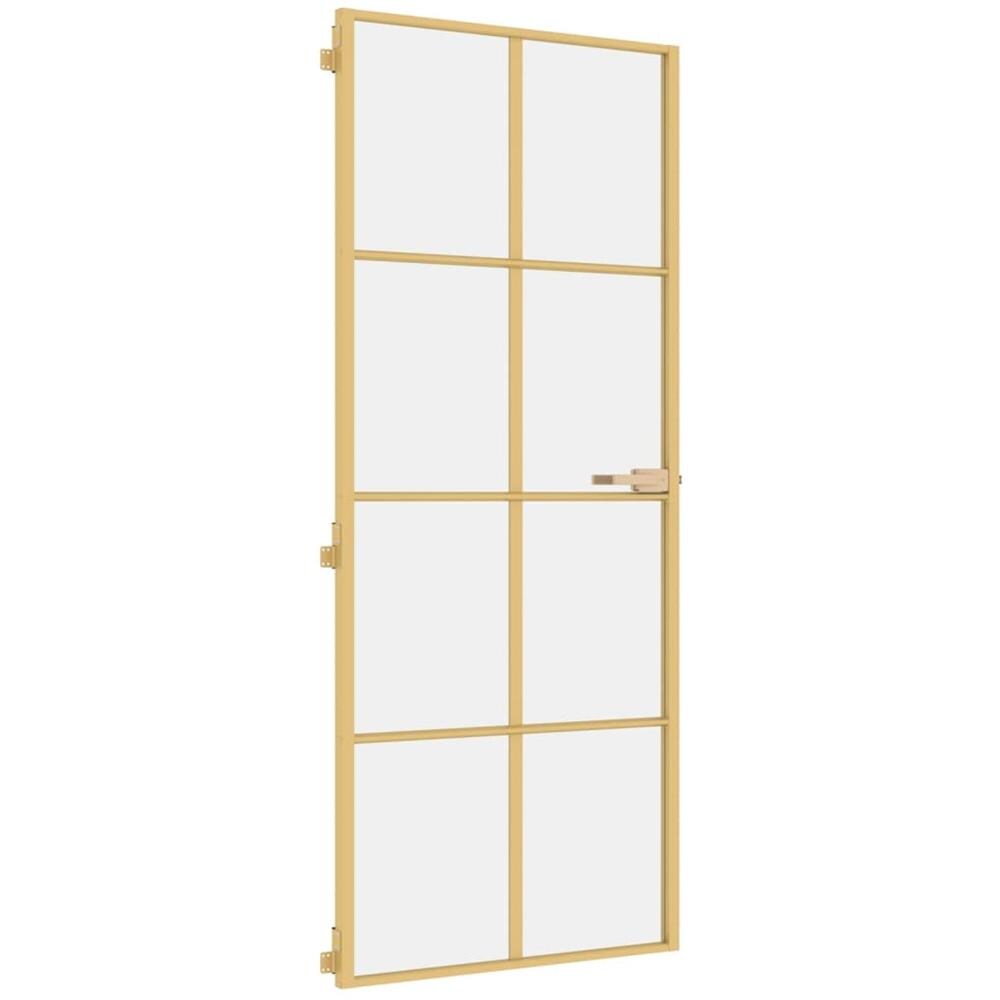 Porta Interni Sottile Oro 83x201,5cm Vetro Temperato Alluminio - Foto 2