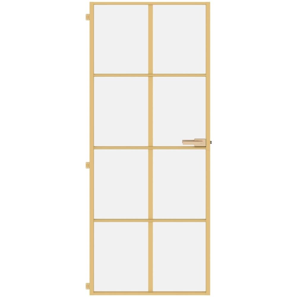 Porta Interni Sottile Oro 83x201,5cm Vetro Temperato Alluminio - Foto 3