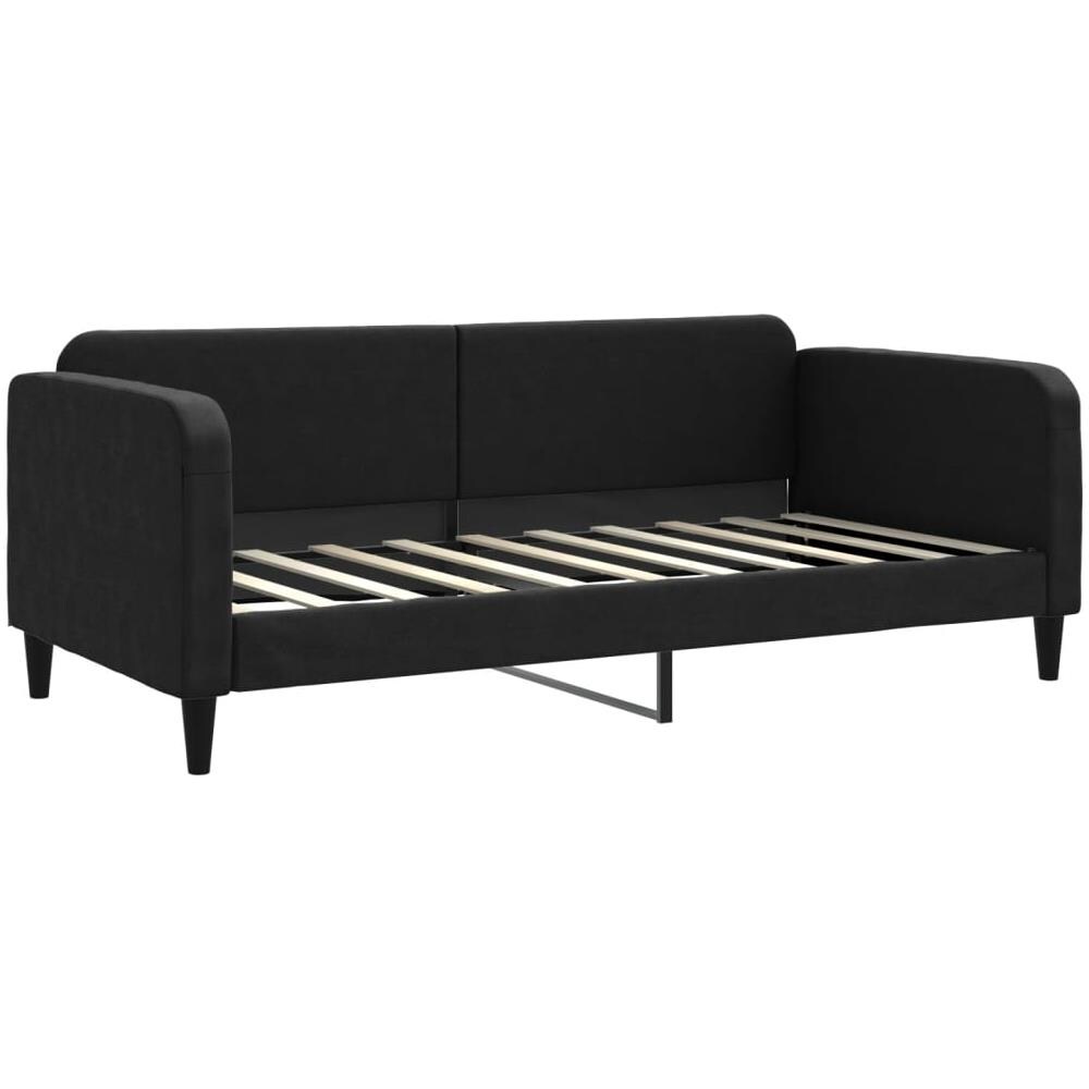 Letto Da Giorno Nero 90x190 Cm In Tessuto - Foto 1