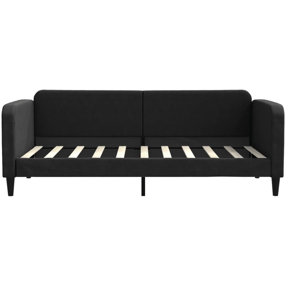 Letto Da Giorno Nero 90x190 Cm In Tessuto - Foto 2