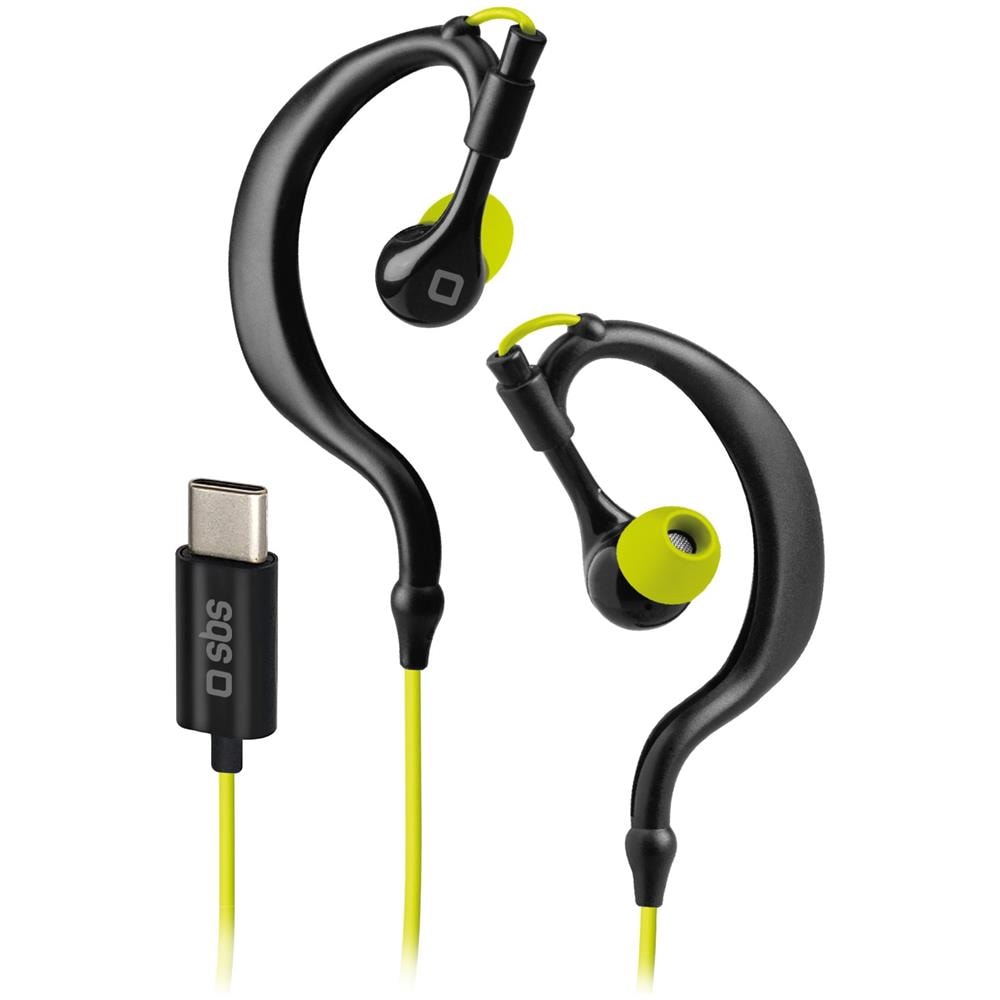TESPORTINEARTYCK cuffia e auricolare Cablato A clip, In-ear Sport USB tipo-C Nero, Lime - Foto 2