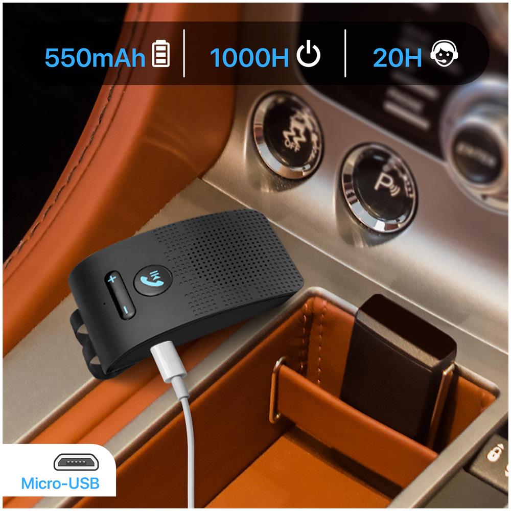 Kit Vivavoce Per Auto Bluetooth Multipoint Kx1 - Nero - Foto 17