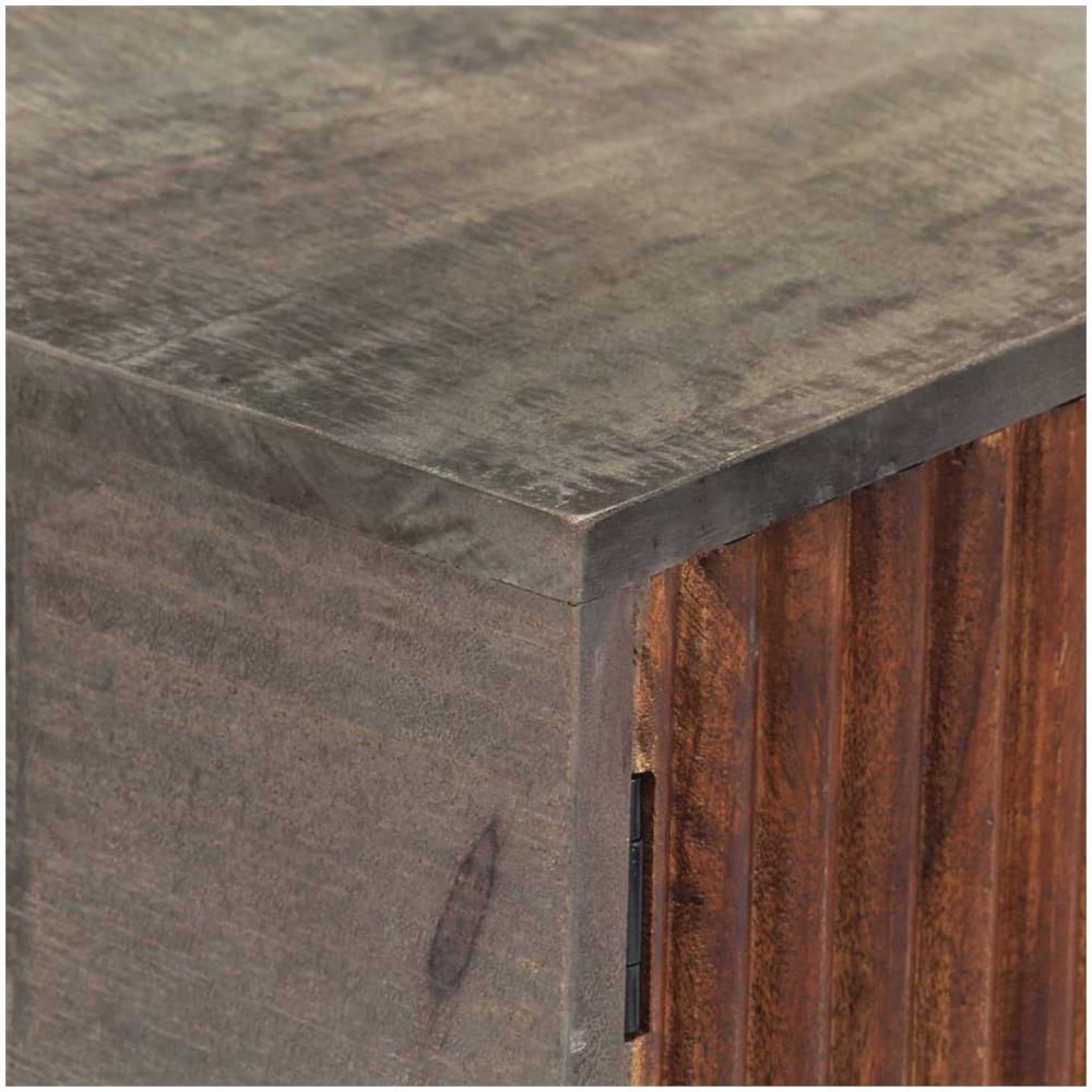 Tavolo Consolle Grigio 120x35x75 Cm In Massello Di Mango Grezzo - Foto 2