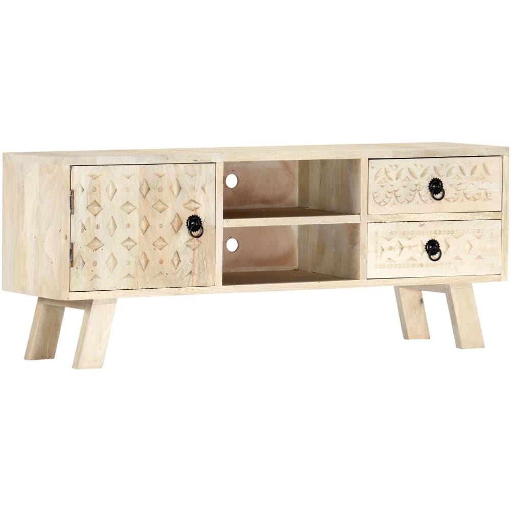 Mobile Porta Tv 110x30x44 Cm In Legno Massello Di Mango - Foto 1