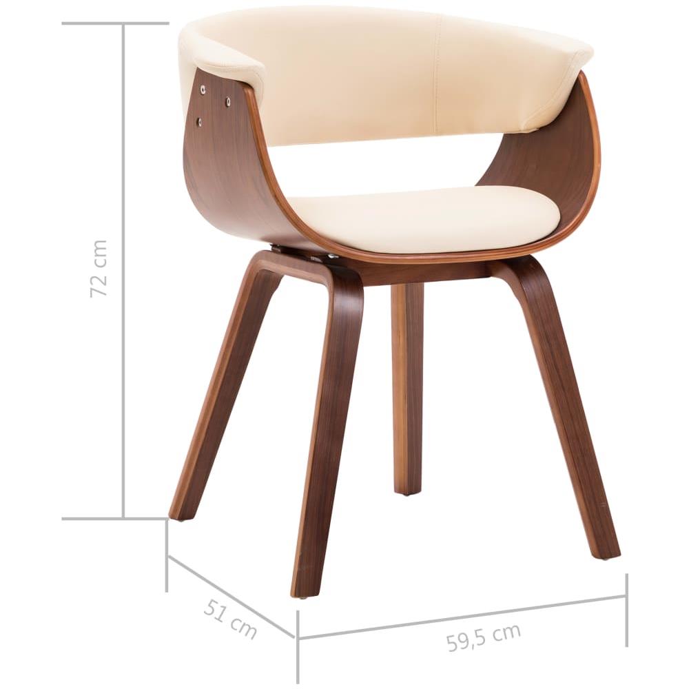 Sedie Da Pranzo 6 Pz Crema In Legno Piegato E Similpelle - Foto 8