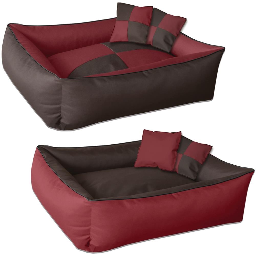 Max Quattro 2in1 Marrone / rosso Xl, 100x85 Cm, Letto Per Cane Cuscino, Divano, Cestino Per Cane - Foto 1