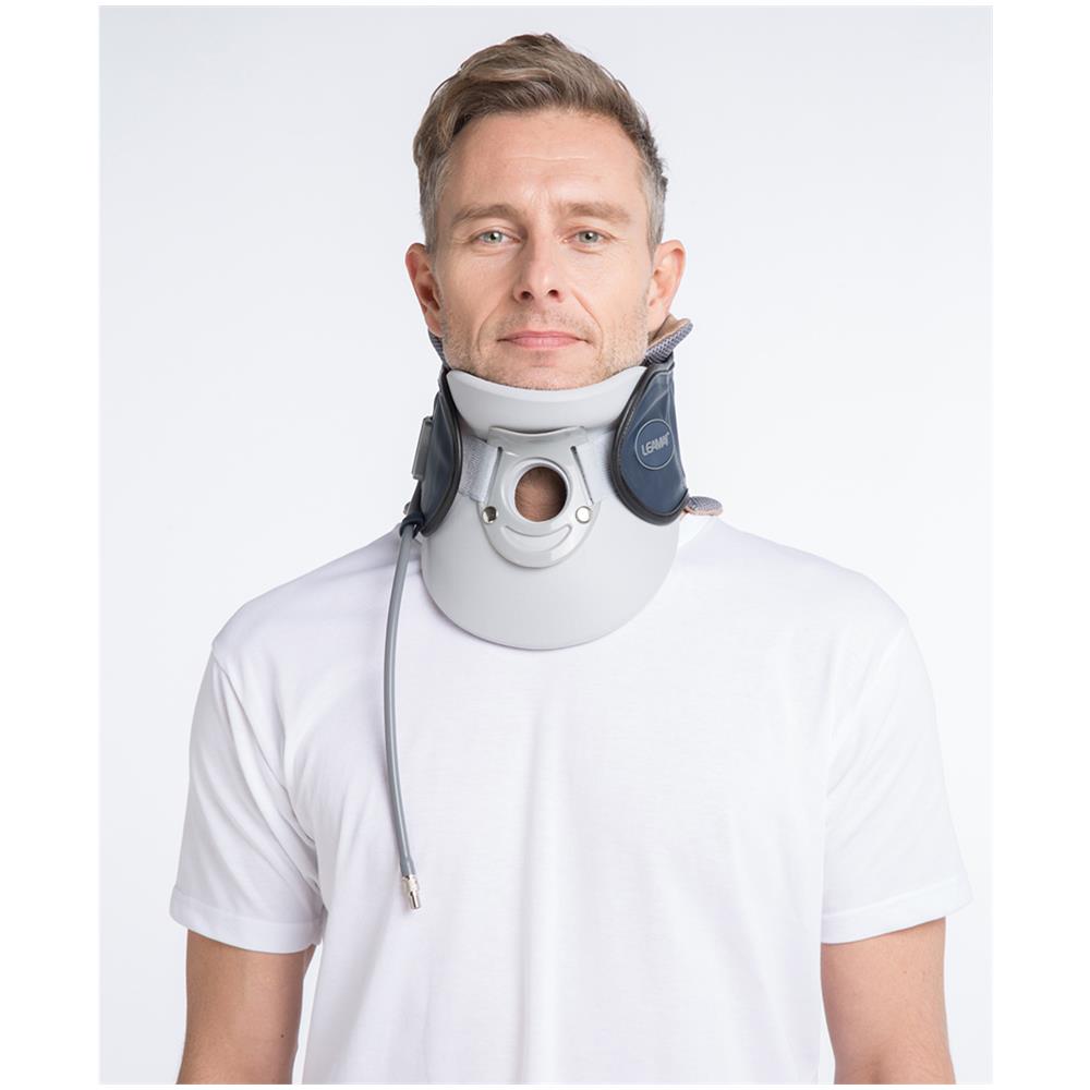 cuscino chiropratico blu Dispositivo di rilassamento della trazione cervicale per sollievo dal dolore di collo e spalle allineamento della colonna cervicale allungamento del collo 