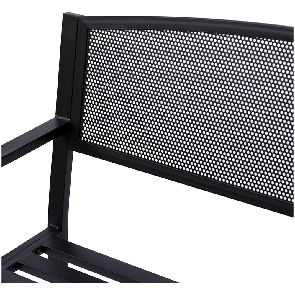Panchina Da Esterno In Acciaio Dimensioni 127x60x85cm Colore Nero - Foto 2