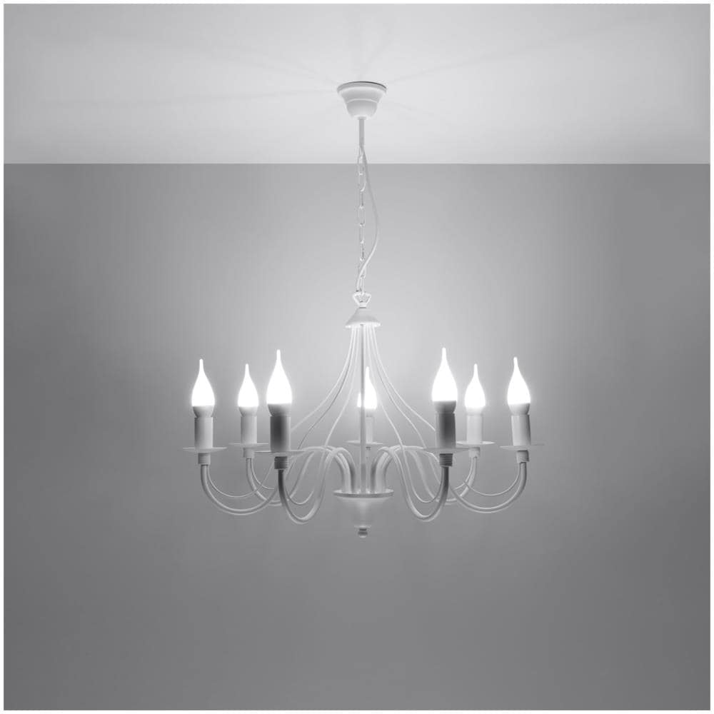 Minerwa 7 - Lampadario In Acciaio, Colore: Bianco - Foto 15