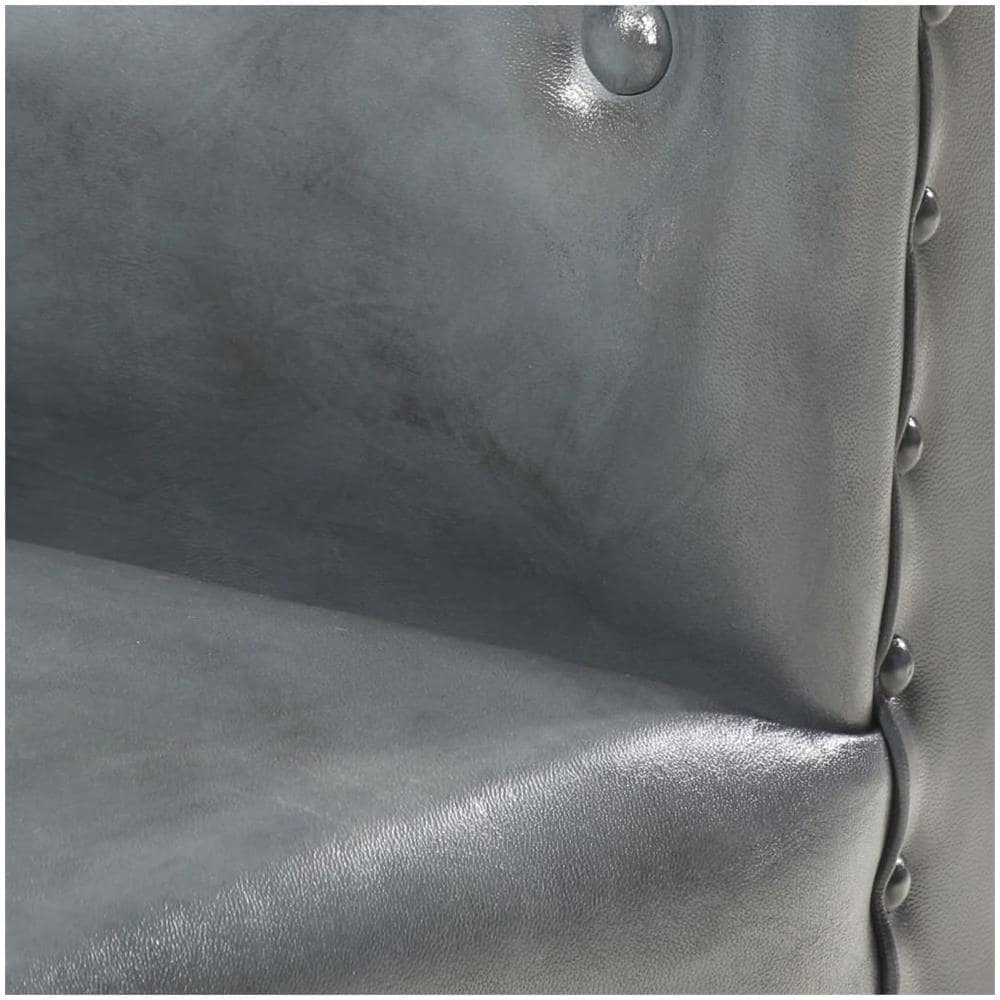 Poltrona a Pozzetto Grigia in Vera Pelle - Foto 3