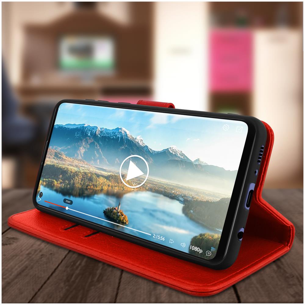 Custodia Samsung Galaxy A21s Portadocumenti Funzione Supporto Rosso - Foto 5