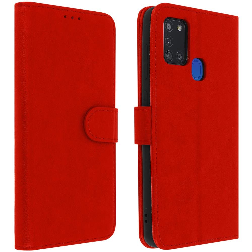 Custodia Samsung Galaxy A21s Portadocumenti Funzione Supporto Rosso - Foto 1