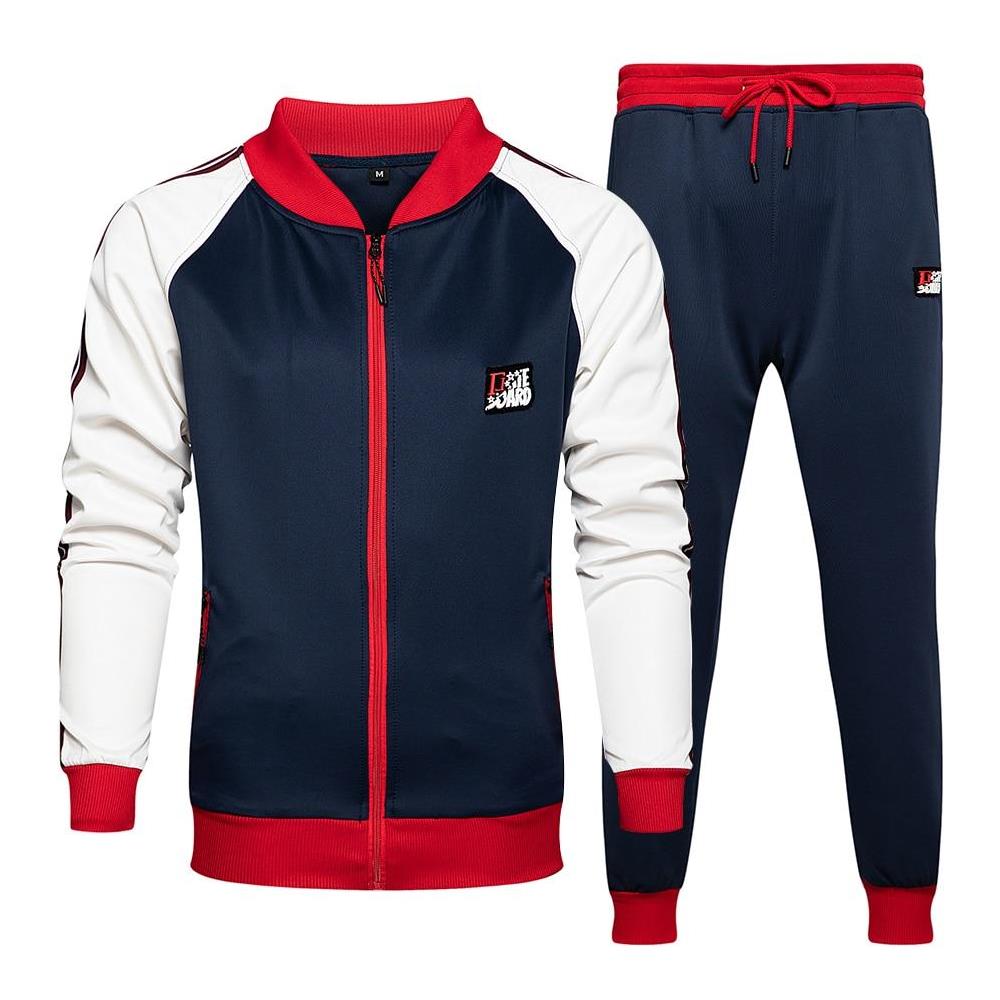 SLOWMOOSE - Abbigliamento Sportivo Da Uomo Moda Colorblock Tuta Da Jogging  Autunno Inverno Abiti Da Palestra [ tz64 Blu / S] - ePRICE