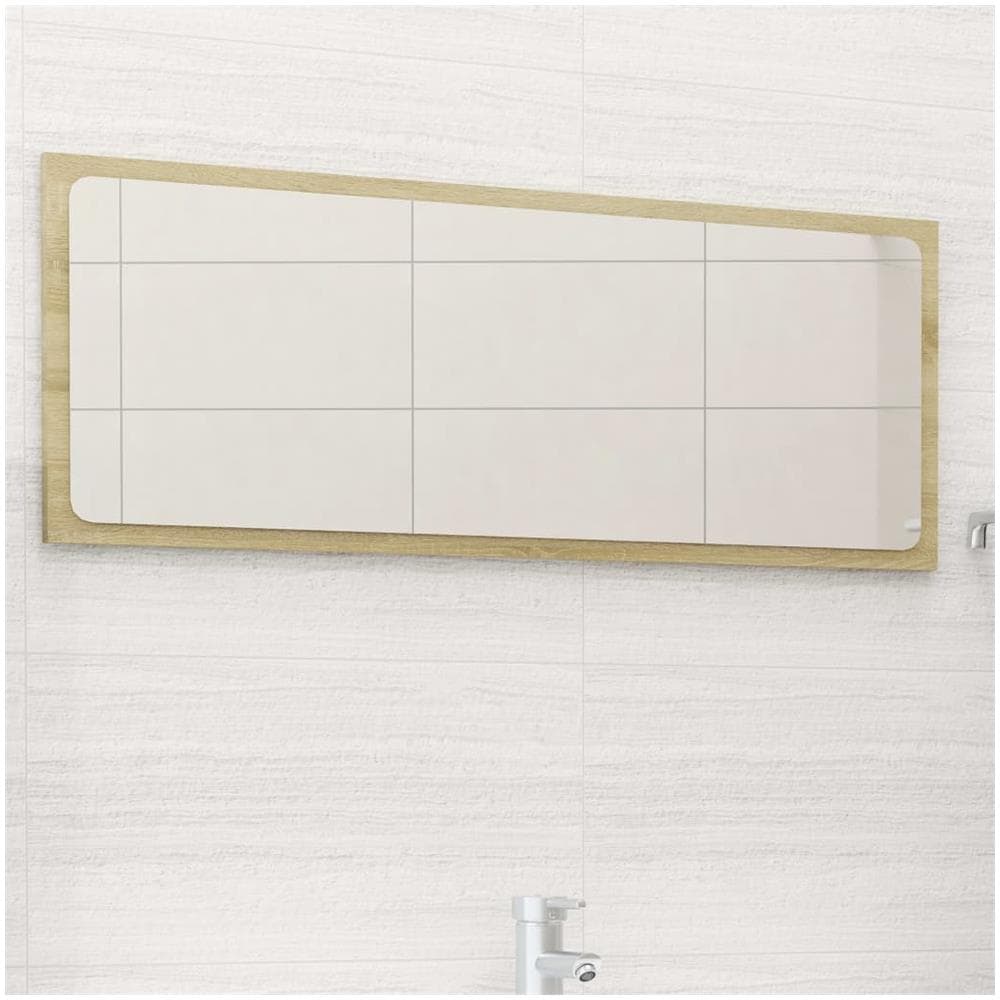 Specchio da Bagno Rovere Sonoma 90x1,5x37 cm Legno Multistrato - Foto 1