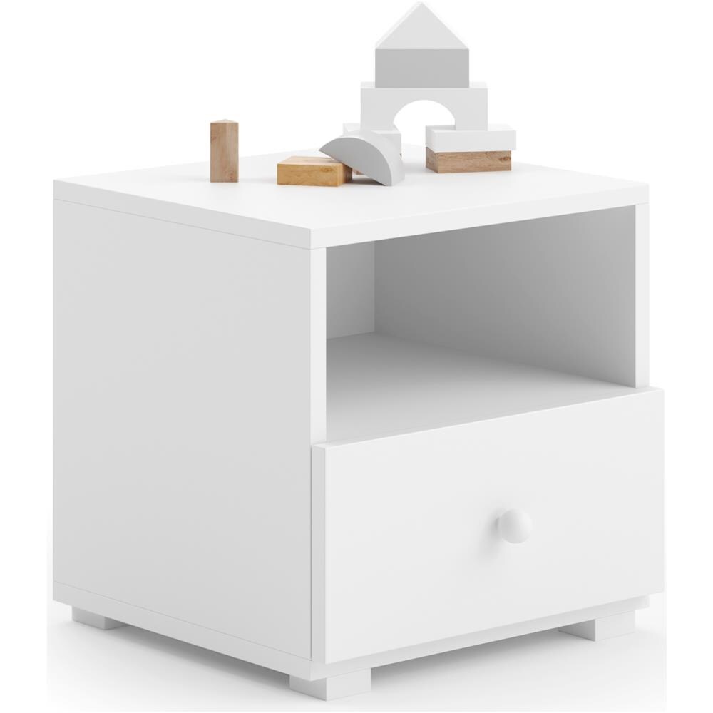 Comodino Emi Con 1 Cassetto Bianco - Maniglia Bianca - Foto 1