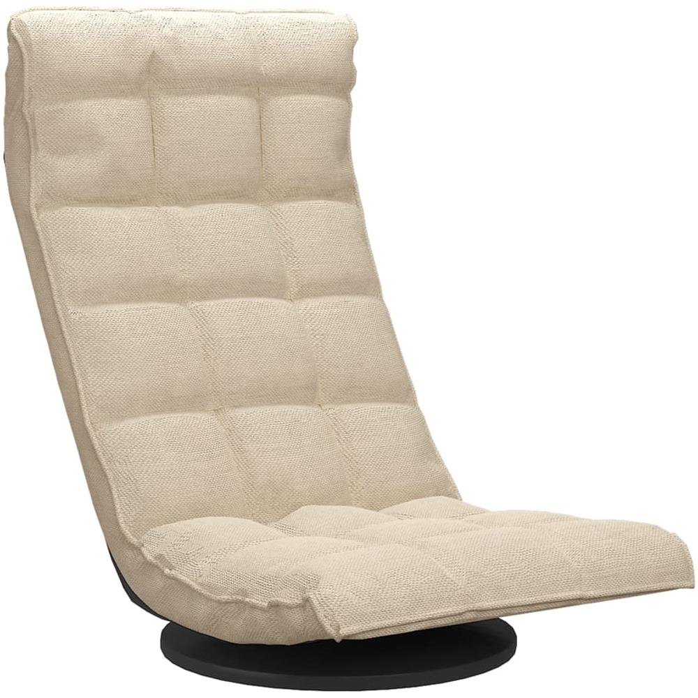 Sedia Da Pavimento Girevole Crema In Tessuto - Foto 2