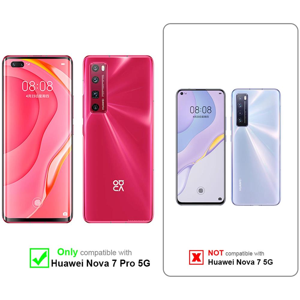 Custodia Compatibile Con Huawei Nova 7 Pro 5g In Nero Carbone - Coperchio Protettiva Con Chiusura Magnetica, Funzione Stand E Tasca Per Le Carte - Foto 2