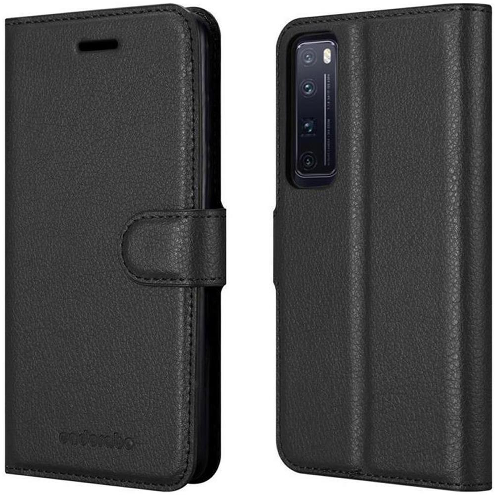Custodia Compatibile Con Huawei Nova 7 Pro 5g In Nero Carbone - Coperchio Protettiva Con Chiusura Magnetica, Funzione Stand E Tasca Per Le Carte - Foto 8