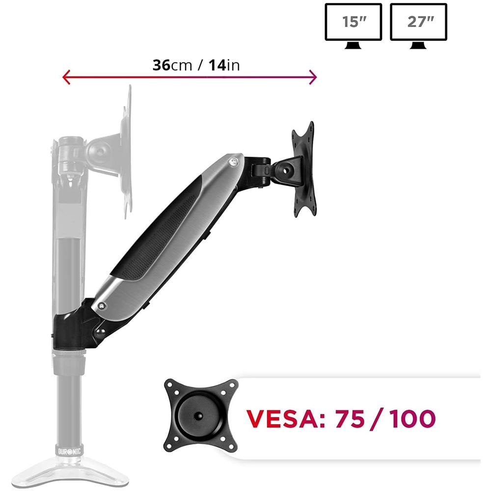 DML6S1 Braccio VESA Aggiuntivo con Molla a Gas per Monitor 15 - 27"  - Foto 6