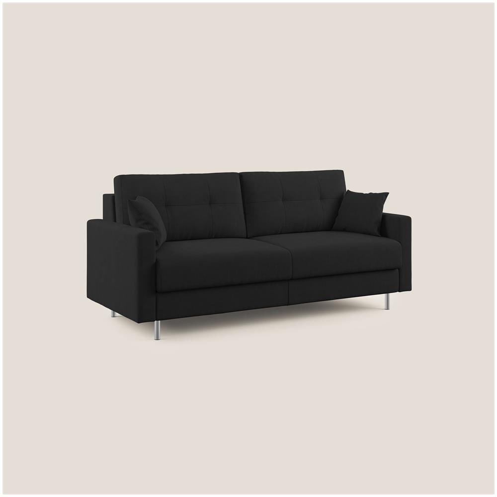 Megan Divano Letto Matrimoniale In Microfibra Smacchiabile T11 Nero - Foto 2